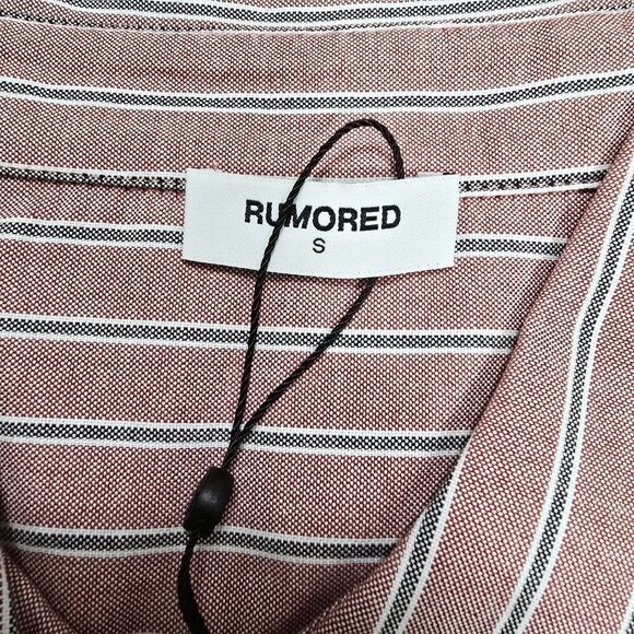 NWT Rumored - S, M  Ex-Boyfriend Button Up I Pink Nantucket Stripe - Picture 7 of 8